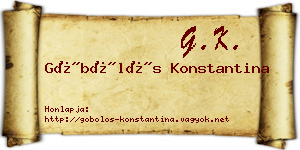 Göbölös Konstantina névjegykártya